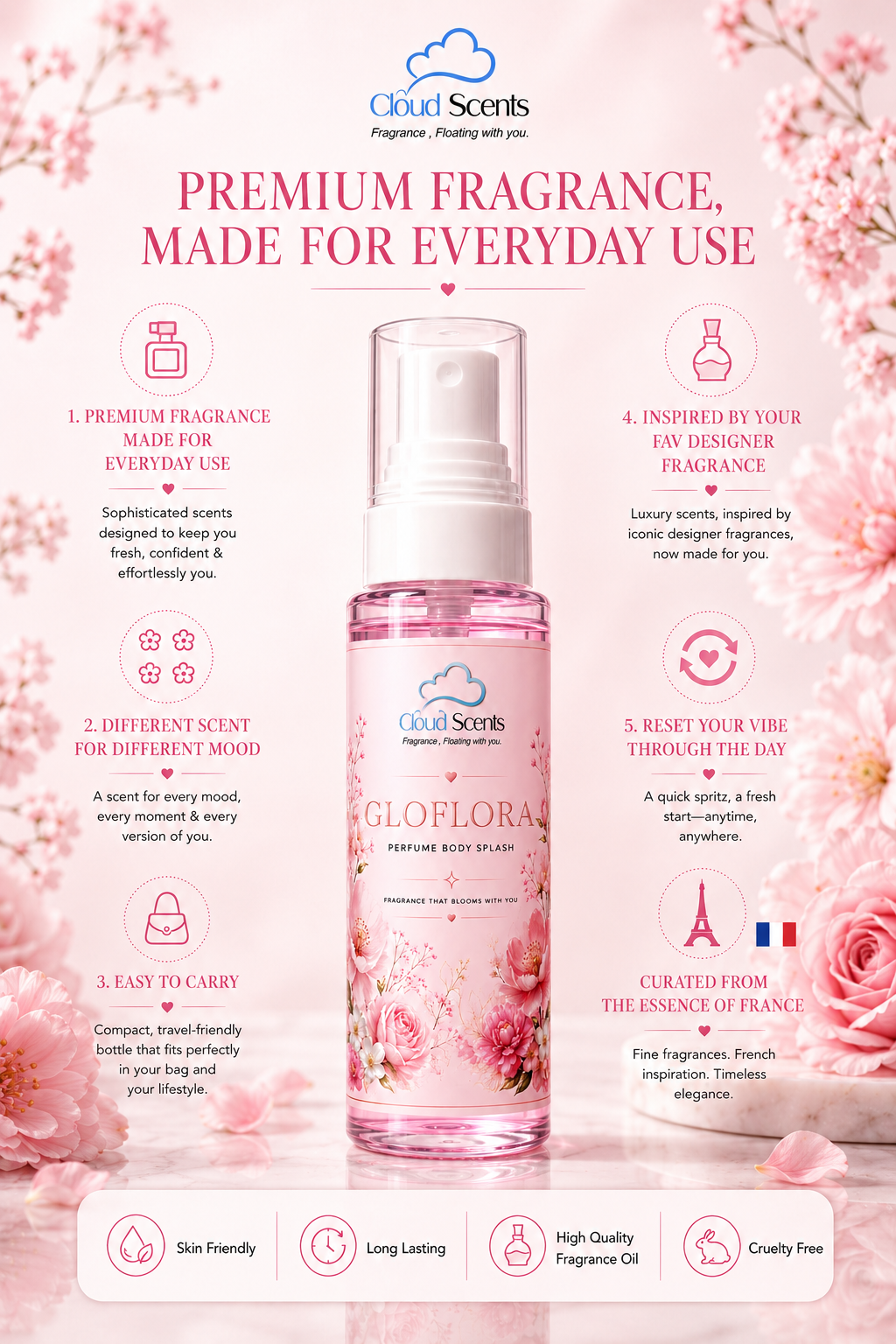 Gloflora Body Splash For Women 120ml