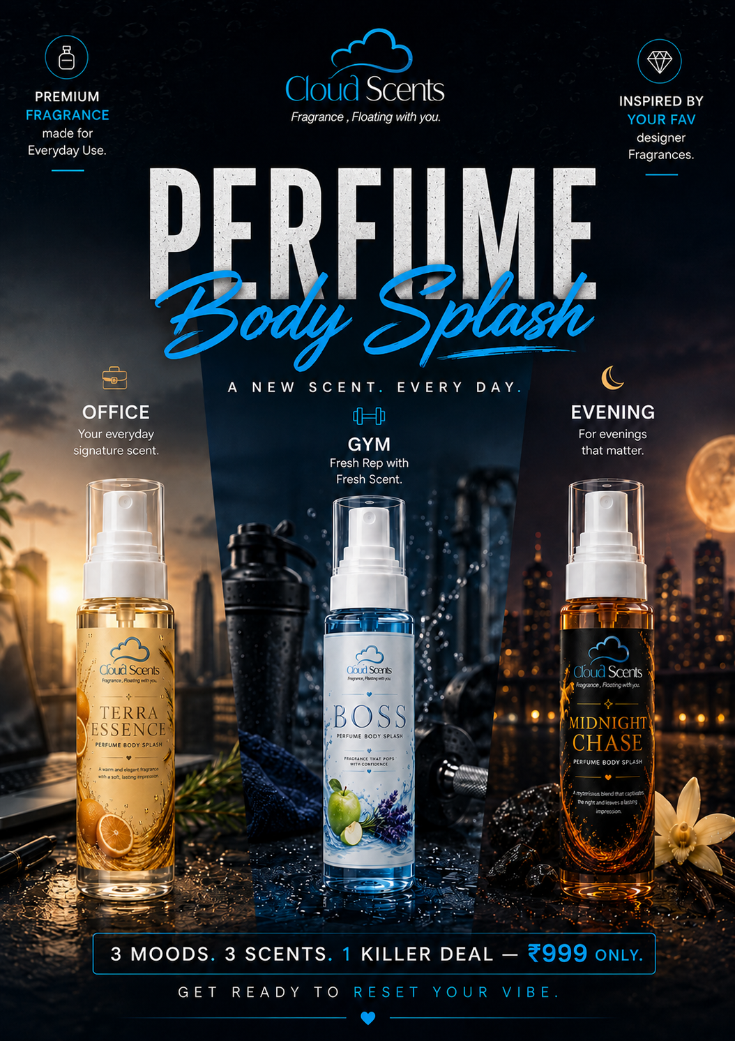 All-Rounder Combo Pack Of 3 For Men- 120ml Each